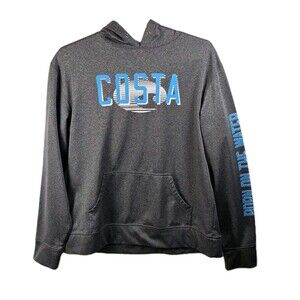 Costa Men's XL Grey " Boat On The Water "Long Sleeve Hoodie